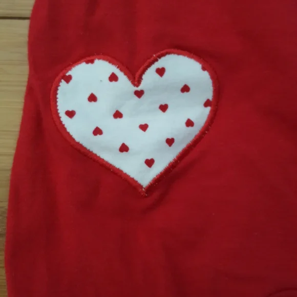 Ricrac and Ruffles Love Letters Valentine's Day girls long sleeved romper - Picture 3 of 9